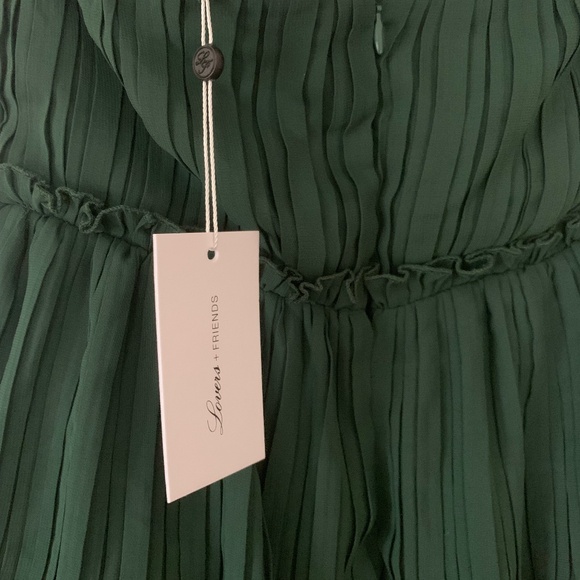 NWT Lovers + Friends Alex Midi Dress Emerald Green Size- XS - Picture 7 of 7